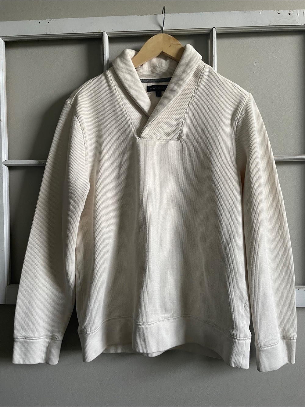Banana Republic Cream Turtleneck Shawl Sweatshirt - Picture 1 of 7